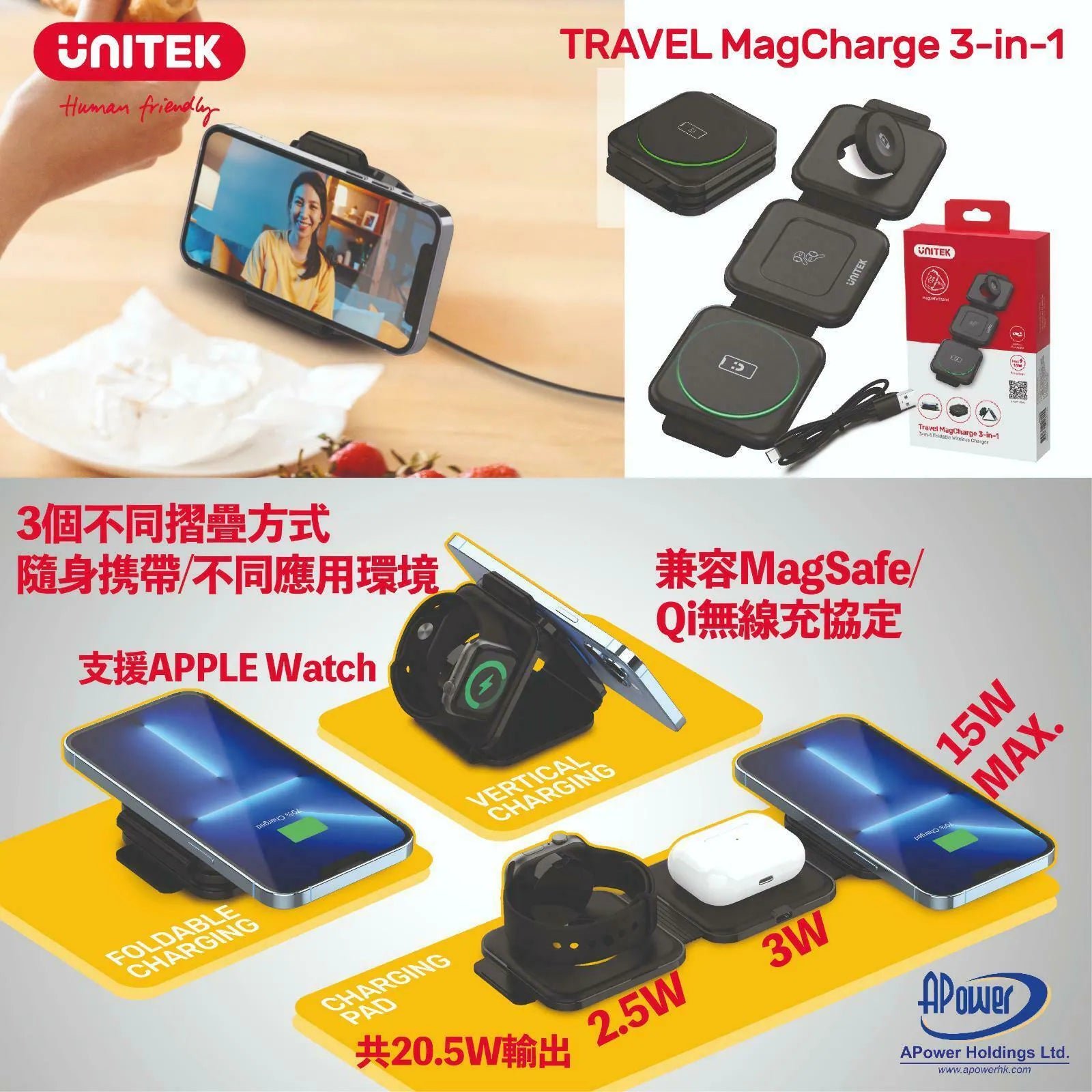 小型 3合1 充電摺疊板丨超慳位丨旅行必備【逢星期日截單, 預計 : 3至4星期發貨】