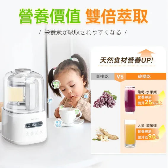 Yohome 7重降噪免濾萬用全家健康營養料理破壁機 YH-009｜營養機｜攪拌機｜破壁機｜豆漿機 (行貨一年保養)【逢星期日截單, 預計 : 3至4星期發貨】