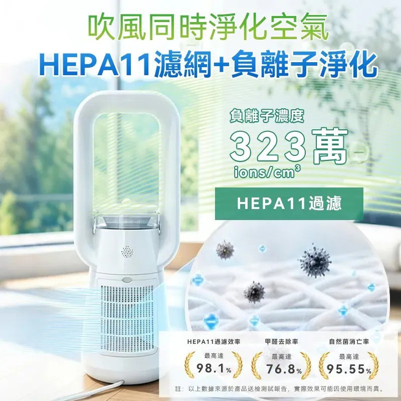 日本Yohome 四季冷暖雙風加濕空氣淨化低噪無葉風扇PRO2.0【逢星期日截單, 預計 : 3至4星期發貨】
