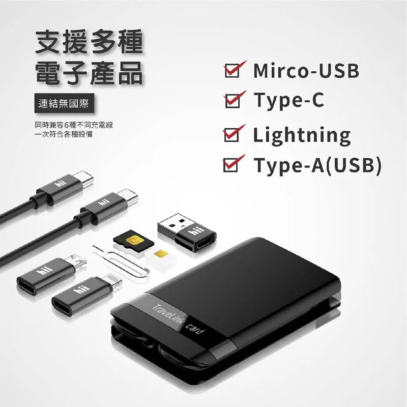 旅遊隨行卡l體積小l內置手電筒l無線充電l適合在外工作旅遊l旅行【逢星期日截單, 預計 : 3至4星期發貨】