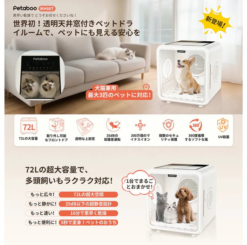 日本品牌Petaboo - 寵物護理系列|高速智能吹風機| 多功能無線吸毛器 - 7合1 – PRO|Petaboo - 手持美容吹毛機|自動真空儲糧桶 |智能寵物烘乾箱【逢星期日截單, 預計 : 3至4星期發貨】