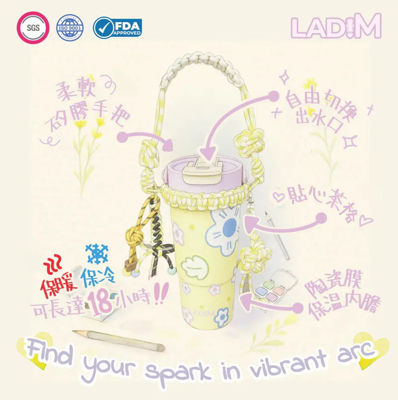韓國LadiM 陶瓷膜保暖/保冷杯 22oz/ 650ml【逢星期日截單, 預計 : 3至4星期發貨】