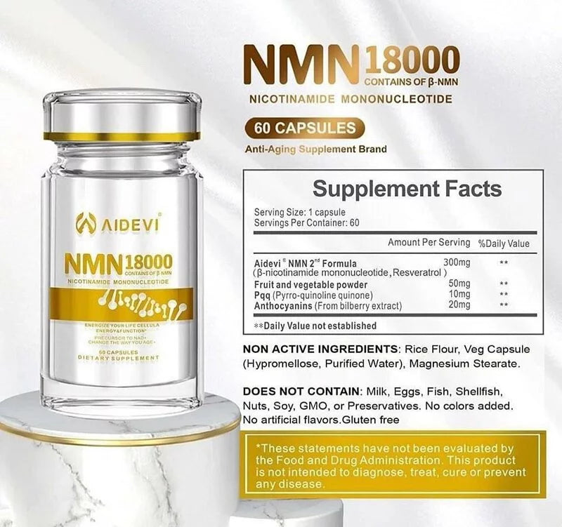 快閃半價優惠｜美國製造 AIDEVI NMN 18000+ PQQ 逆齡補充劑【逢星期日截單, 預計 : 3至4星期發貨】