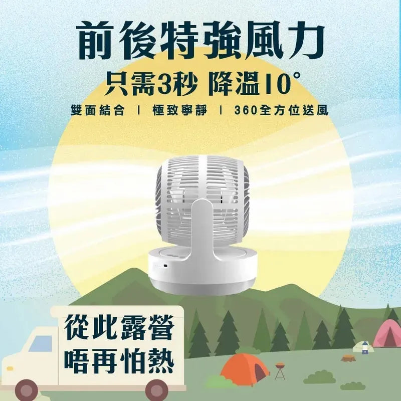 Hayaku Windy 雙頭渦輪風扇｜超靜音｜大風力｜360度送風【逢星期日截單, 預計 : 3至4星期發貨】