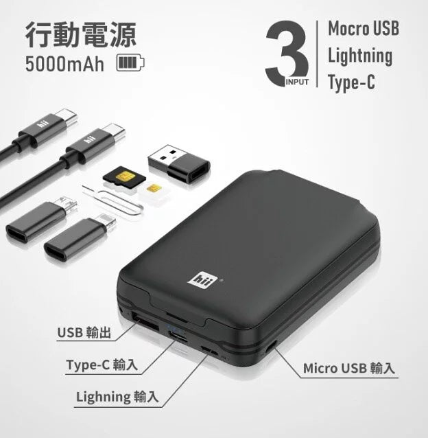 旅遊隨行卡l體積小l內置手電筒l無線充電l適合在外工作旅遊l旅行【逢星期日截單, 預計 : 3至4星期發貨】